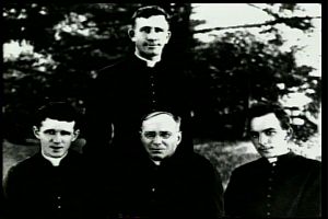 Father Thomas Frederick Price, lower center, with Fathers Bernard F. Myer, Francis X. Ford, and James E. Walsh, the first three Maryknoll missioners to China.