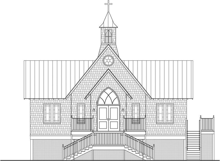 Ocracoke Chapel front elevation
