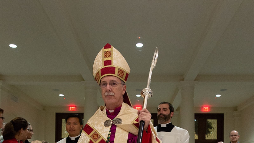 Bishop Zarama at blessing of the Fisk Opus 147 organ