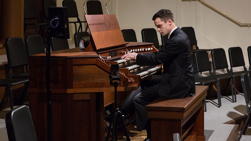 Nathan Laube, a world-renowned musician, performed a concert following vespers