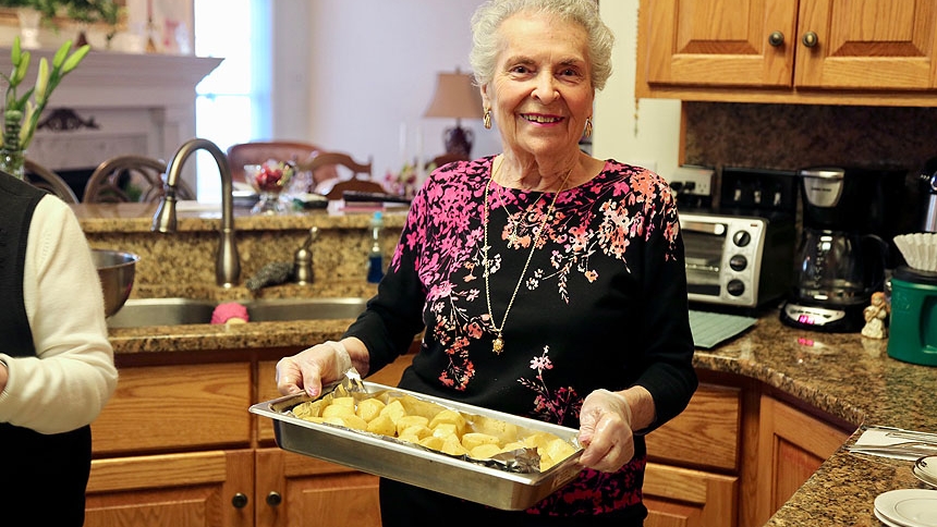 Care taker, meal maker: Rose Mary Semenza is affectionately known as "mother to the priests"