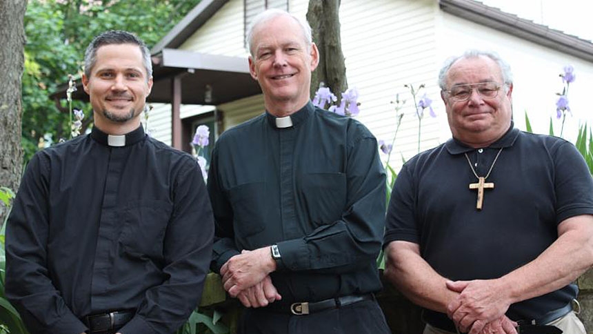 Father Dan Dorsey, center, is the new president of Glenmary Home Missioners. Father Aaron Wessman, left, is first-vice-president and Brother Larry Johnson is second-vice-president.