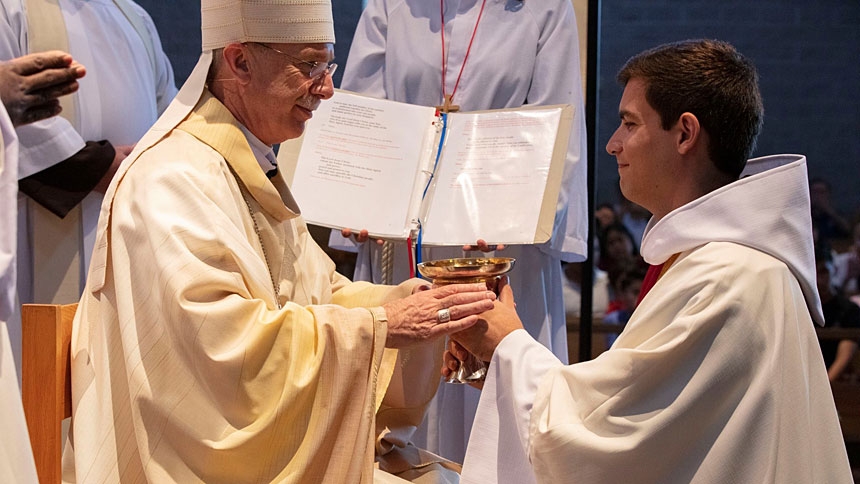 Father Casey Cole was ordained to the Franciscan Order June 22 at Immaculate Conception Catholic Church in Durham.