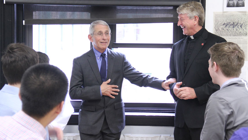 Dr. Fauci is dedicated to public service, formed at Jesuit high school