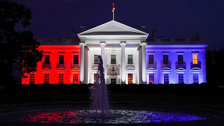 Above: The White House is seen in Washington July 4, 2020. (CNS photo/Sarah Silbiger, Reuters)
