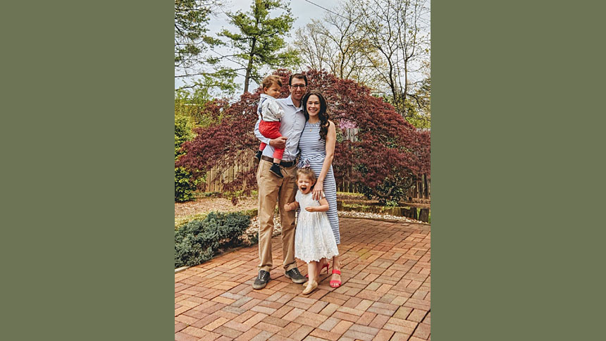 Emily and Nick Frase are seen with their children, Evelyn and Thomas, in this undated photo. Raised in the Diocese of Superior, Wis., Nick now lives with his family in Virginia. (CNS photo/courtesy via Superior Catholic Herald)