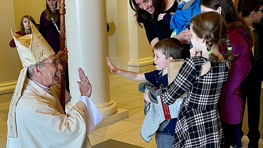 Homeschool families gather for Mass, reception at cathedral
