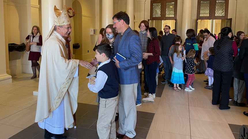 Homeschool families gather for Mass, reception at cathedral