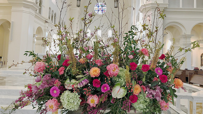 Easter flowers at Holy Name of Jesus Cathedral