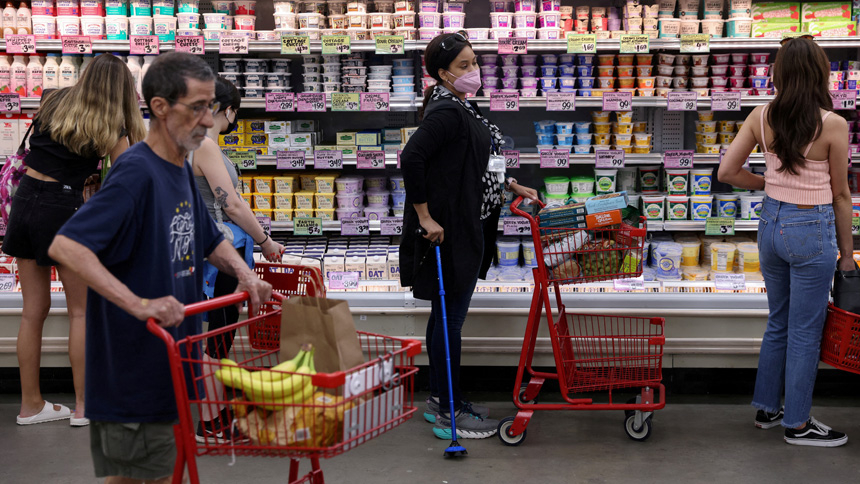 People shop in a New York City supermarket June 10, 2022, as the nation faced higher food and other consumer prices due to inflation. (CNS photo/Andrew Kelly, Reuters)