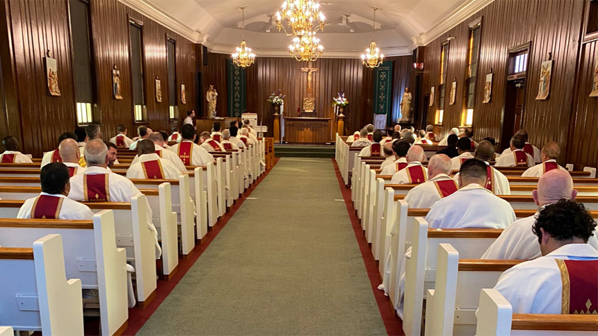 Priests gather for reflection, relaxation