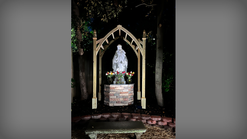 ECU grad completes outdoor project at Newman Center
