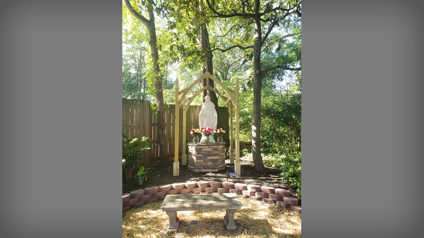 ECU grad completes outdoor project at Newman Center