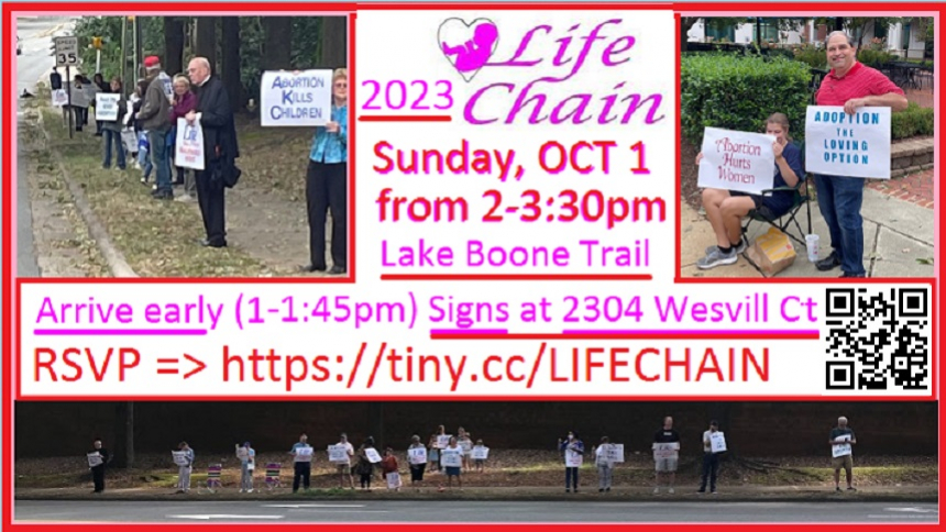 2023 Life Chain of Raleigh