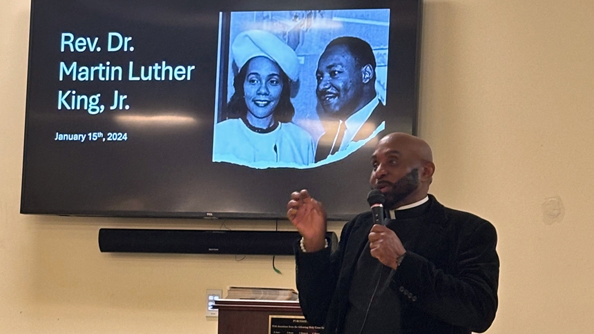 ‘He walked with Jesus’: For MLK celebration, Father Lee visits diocese