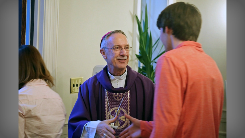 Bishop visits Elon University