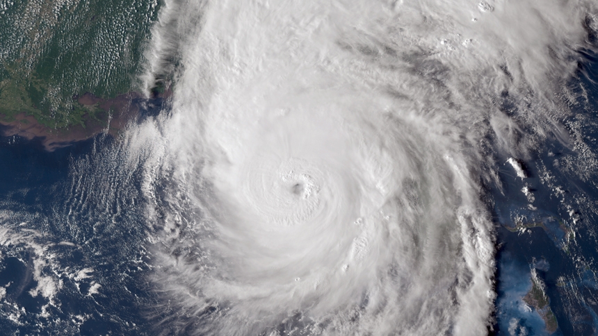 Above: Hurricane Helene during the evening of September 26, 2024. Image by NOAA's GOES-16 satellite via Wikimedia Commons.