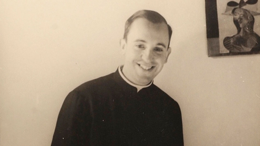 Father Jorge Mario Bergoglio as a young priest. Society of Jesus