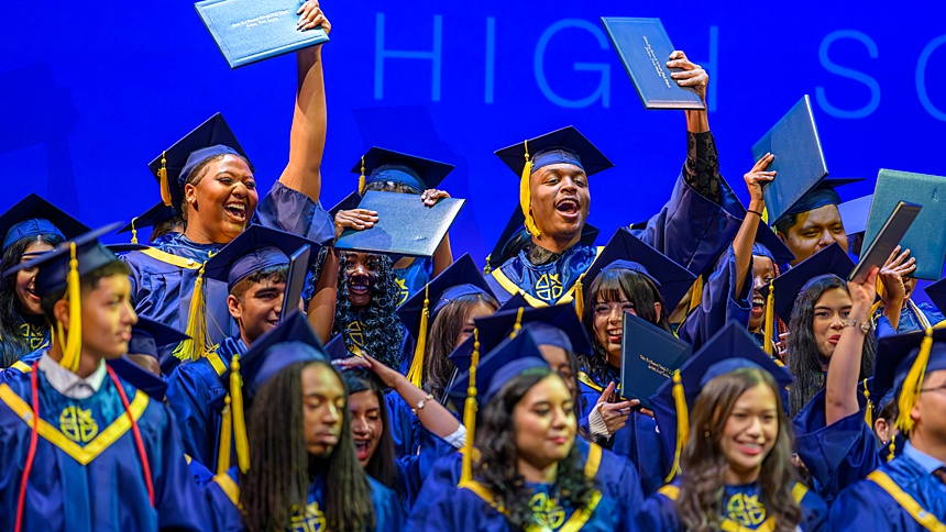 Cristo Rey graduates celebrate June 6 at the Carolina Theatre in Durham. 