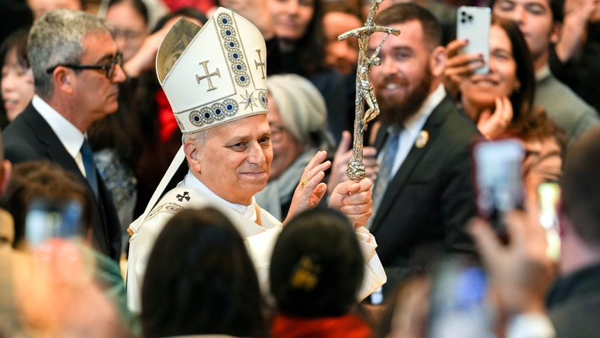 Pope Leo XIV blesses the faithful after celebrating Mass on the feast of Mary, Mother of God, and World Peace Day in St. Peter’s Basilica at the Vatican Jan. 1, 2026. (CNS photo/Lola Gomez)