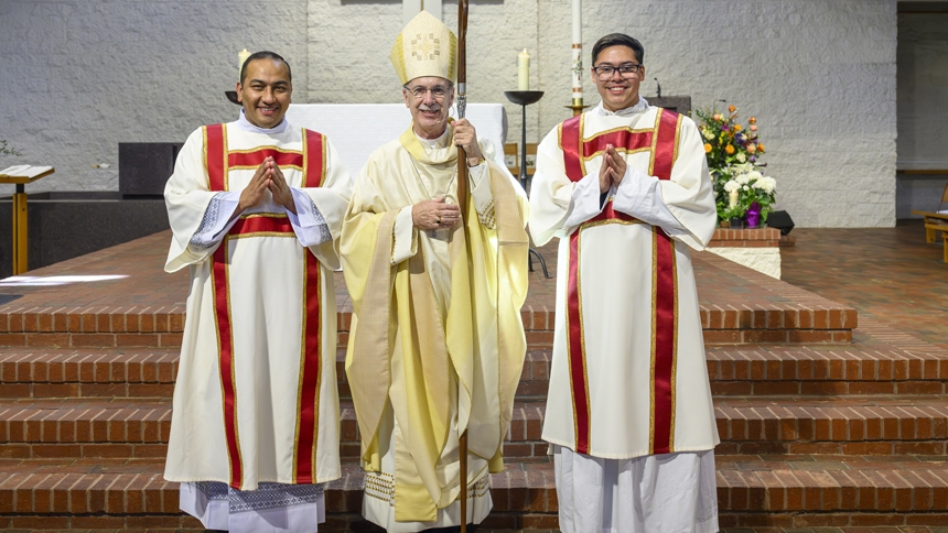Two ordained to transitional diaconate