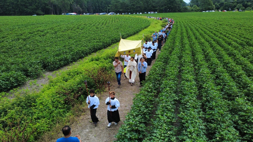 St. Catherine of Siena celebrates first Mass on future parish property