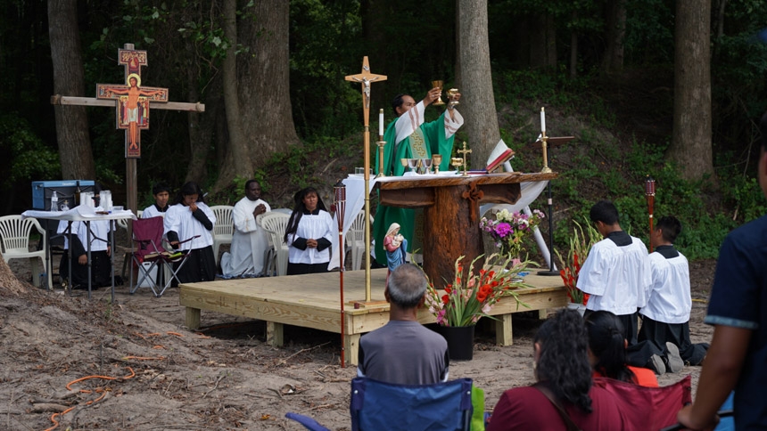 St. Catherine of Siena celebrates first Mass on future parish property