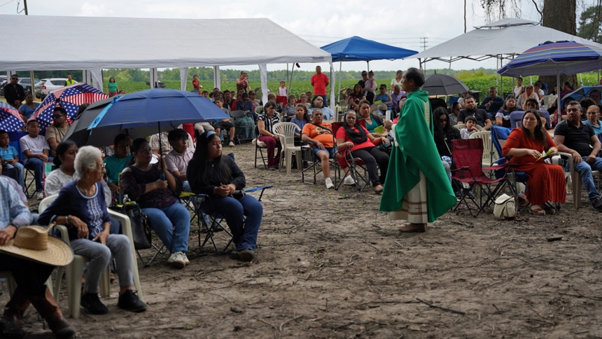 St. Catherine of Siena celebrates first Mass on future parish property