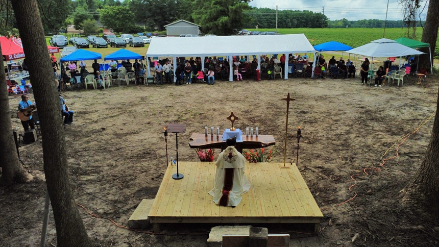 St. Catherine of Siena celebrates first Mass on future parish property