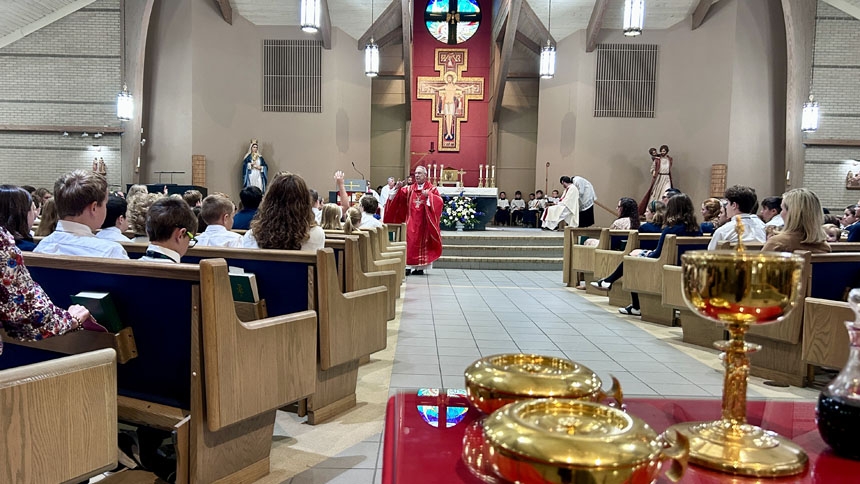 Bishop blesses new space for St. Peter preschoolers