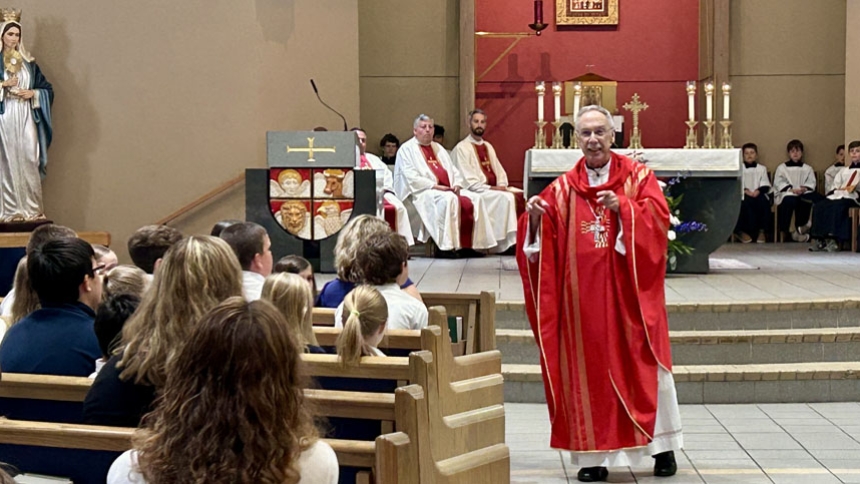 Bishop blesses new space for St. Peter preschoolers