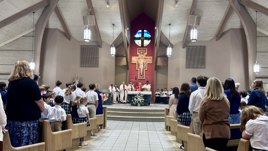 Bishop blesses new space for St. Peter preschoolers
