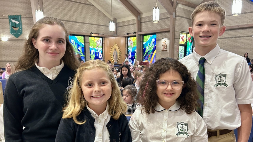 Bishop blesses new space for St. Peter preschoolers
