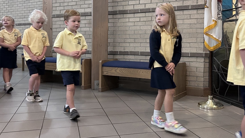 Bishop blesses new space for St. Peter preschoolers