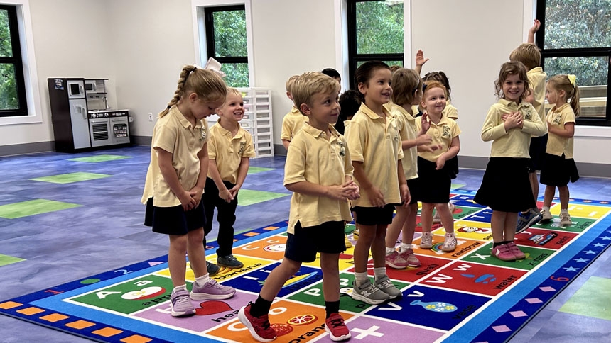Bishop blesses new space for St. Peter preschoolers
