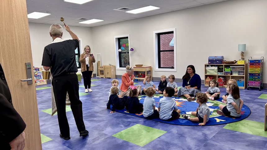 Bishop blesses new space for St. Peter preschoolers