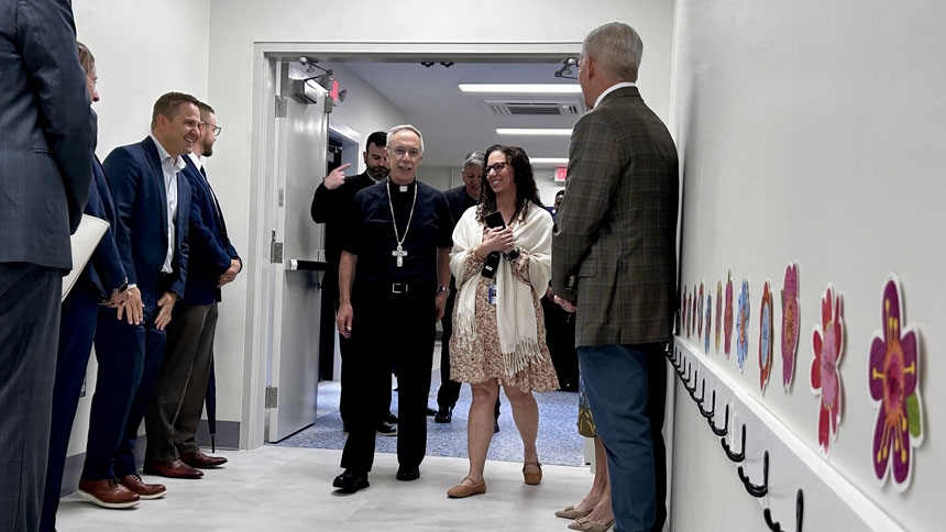 Bishop blesses new space for St. Peter preschoolers