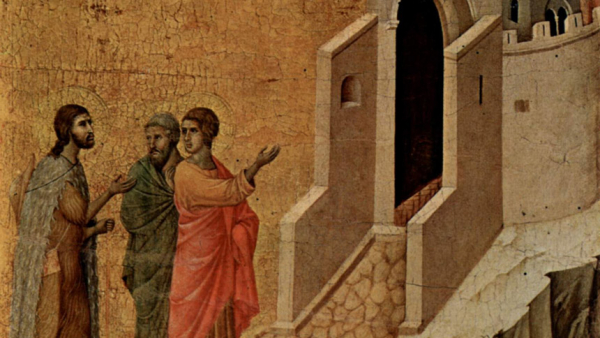 Detail of Road to Emmaus by Duccio di Buoninsegna (Source: Wikimedia Commons)
