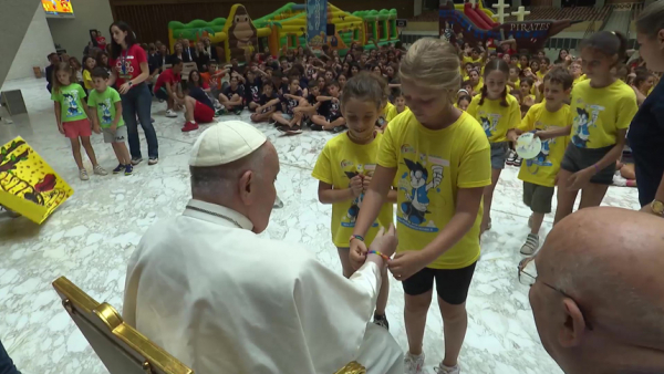 Pope Francis tells summer camp children: 'Grandparents are my superheroes'