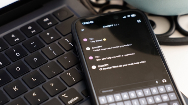 The ChatGPT app is seen on a phone placed atop a keyboard in this photo taken in Rome March 8, 2024. (CNS photo/Lola Gomez)