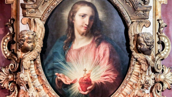 An image of the Sacred Heart in the Church of the Jesu in Rome. | Credit: Daniel Ibanez/EWTN News