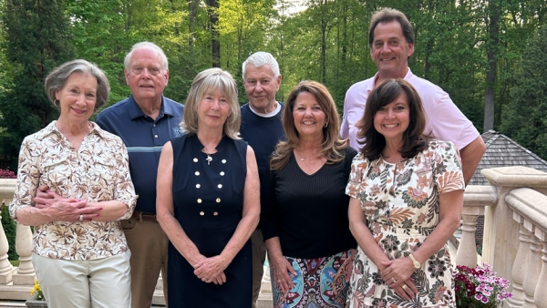 Left to right: Dabney Dougherty, Bill Dougherty, Fran Scherzer, Ray Scherzer, Monique Wertis, Joe Wertis and Marianne Schulz are parishioners of St. Catherine of Siena in Wake Forest. They started Amabilis in 2025. (Not pictured: Tim Schultz, Dale Dawson & Tina Dawson)